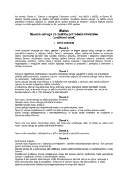 Statut Saveza udruga za za&scaron;titu potro&scaron;ača Hrvatske