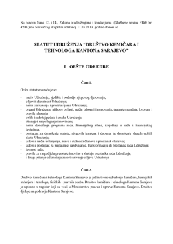STATUT UDRUŽENJA &ldquo;DRU&Scaron;TVO KEMIČARA I