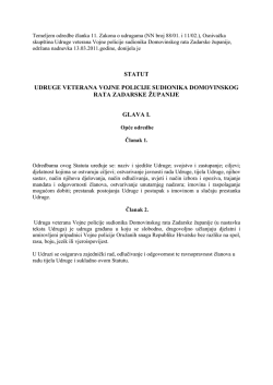STATUT UDRUGE VETERANA VOJNE POLICIJE