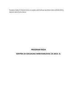 PLAN I PROGRAM RADA 2015 godine