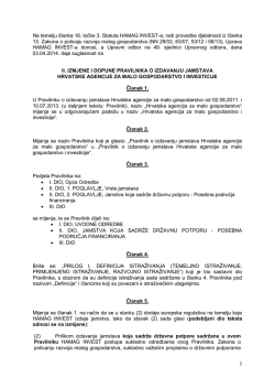 1 Na temelju članka 16. točke 3. Statuta HAMAG INVEST