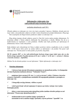 Informacije o iz radi pridruživanja Informacije o izdavanju viza adi