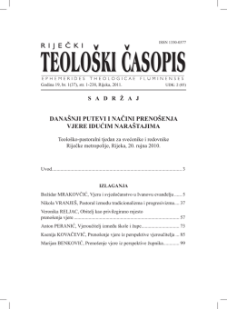 RTČ 1-2011 (37) - PDF izdanje - Teologija u Rijeci