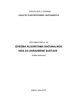 izvedba algoritama računalnog vida za ugradbene sustave