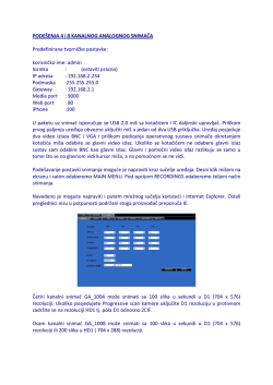 Upute DVR-GA-1004 i DVR-GA-1008