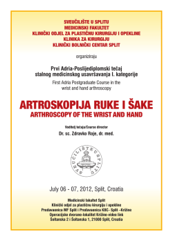 ARTROSKOPIJA RUKE I &Scaron;AKE