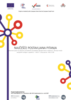 najcesce postavljana pitanja - Priprema projekata i podr&scaron;ka ESF