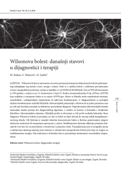 Wilsonova bolest - Neurologia Croatica
