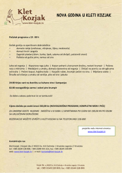 NOVA GODINA U KLETI KOZJAK