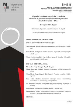 Migracije i etničnost na početku 21. stoljeća Povodom 30 godina