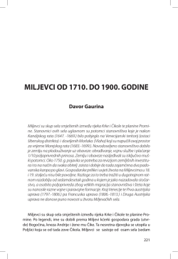 MILJEVCI OD 1710. DO 1900. GODINE