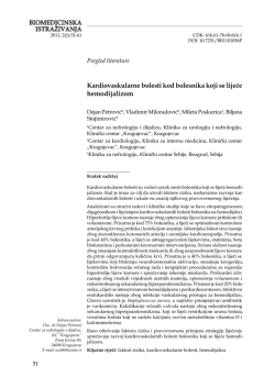 BIOMEDICINSKA ISTRAŽIVANJA Kardiovaskularne bolesti kod