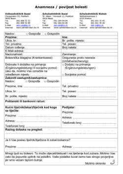 Anamneza / povijest bolesti