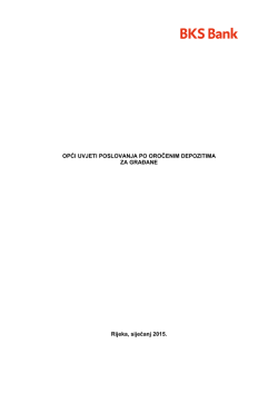 Opći uvjeti poslovanja po oročenim depozitima za