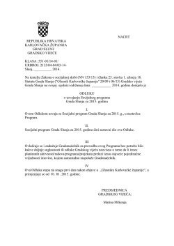 Nacrt prijedloga Odluke o usvajanju Socijalnog