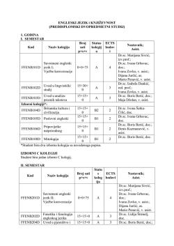 PREDDIPLOMSKI DVOPREDMETNI STUDIJ