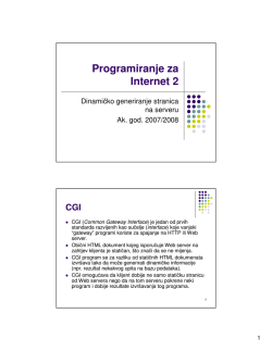Serverske tehnologije - FSR web : www.fsr.ba