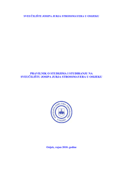 pravilnik o studijima i studiranju na sveučili&scaron;tu josipa jurja
