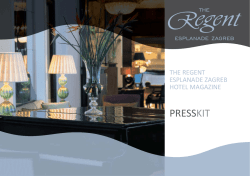 The Regent Esplanade Zagreb Hotel magazine The Regent