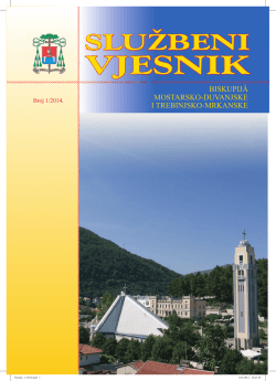 Službeni vjesnik, 1/2014. - Biskupije Mostar-Duvno i Trebinje