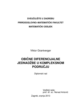 Obične diferencijalne jednadžbe u kompleksnom području