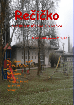 &Scaron;kolski list učenika Osnovne &scaron;kole Rečica Rečičko