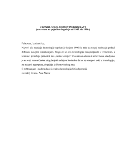 KRONOLOGIJA DOMOVINSKOG RATA