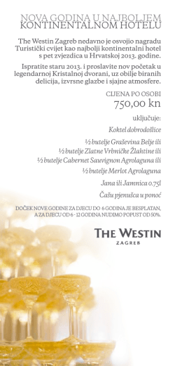 750,00 kn - The Westin Zagreb