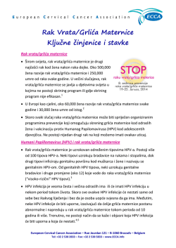 Rak Vrata/Grlića Maternice Ključne činjenice i stavke