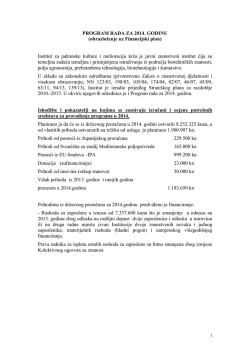 Godi&scaron;nji plan rada za 2014 - Institut za jadranske kulture i