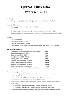 LJETNA KROS LIGA &ldquo;PRELOG&rdquo; - 2014