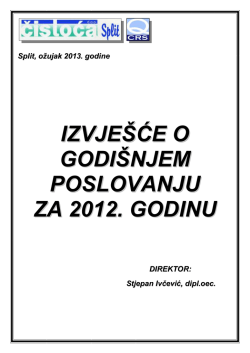 Godi&scaron;nje izvje&scaron;će za 2012.godinu (PDF)