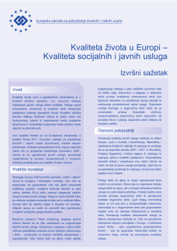 Kvaliteta života u Europi &ndash; Kvaliteta socijalnih i javnih