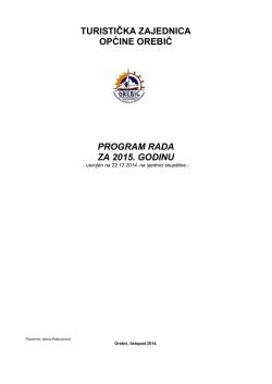 Program rada za 2015.