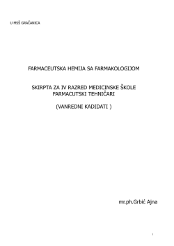 Farm. hemija s farmakologijom IV raz.