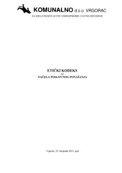 etički kodeks ili načela poslovnog pona&scaron;anja
