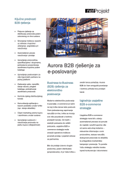 Aurora B2B rje&scaron;enje za e-poslovanje