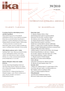 29. rujna 2010. Ne možemo živjeti bez euharistijskog susreta s