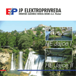 HE Jajce II HE Jajce I - Elektroprivreda HZHB Mostar