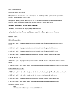 UPISI u zimski semestar akademska godina 2013./2014