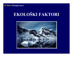 M. &Scaron;olić: Ekologija mora