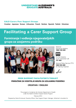 Facilitating a Carer Support Group