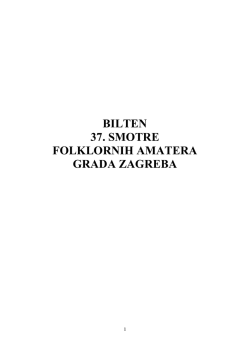 Bilten 37. Smotre FAGZ-a - Narodno sveučili&scaron;te Dubrava