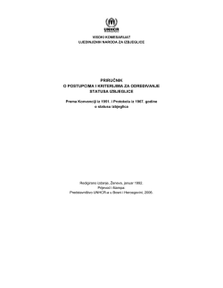 priručnik o postupcima i kriterijima za određivanje statusa