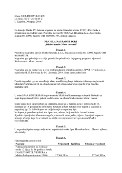 Pravila nagradne igre