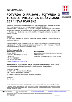 Anmeldebescheinigung/Bescheinigung des