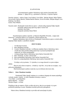 Z A P I S N I K sa konstituirajuće sjednice Općinskog vijeća općine