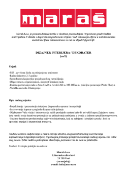 DIZAJNER INTERIJERA / DEKORATER (m/ž)