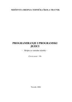 programiranje i programski jezici - Mje&scaron;ovita srednja tehnička &scaron;kola