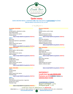 Tjedni meni - Lovački Dvori